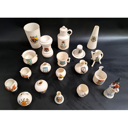 153 - SELECTION OF WELSH THEMED GOSS WARE
comprising Llangollen beaker, Ebbw Vale Welsh Jack, Walton-On-Th... 