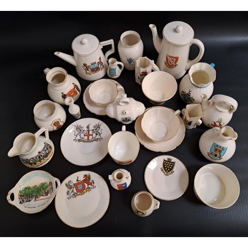 155 - SELECTION OF GOSS WARE
comprising Reigate tea cup and saucer, Sedbergh School coffee cup and saucer,... 