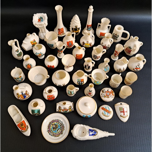158 - SELECTION OF GOSS WARE
comprising a Lostwithiel Eddystone lighthouse, Lee On Sea spill vase, Margate... 