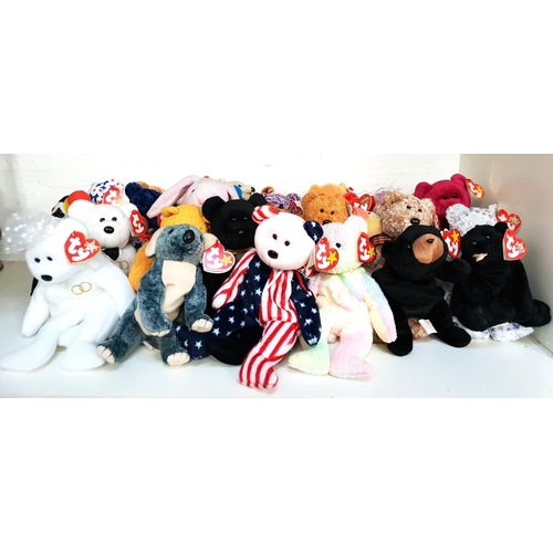 247 - THIRTY TWO BEANIE BEARS
comprising Sherwood Sammy, USA, France, Osito, 2001 Signature Bear, Hope, Si... 
