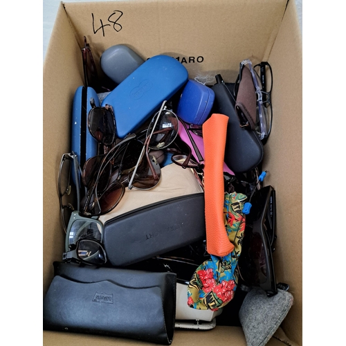 48 - ONE BOX OF BRANDED AND UNBRANDED GLASSES AND SUNGLASSES
Note: some may have prescription lenses