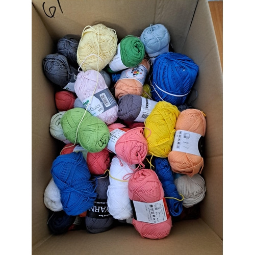 ONE BOX OF COTTON YARN
new and open balls of yarn