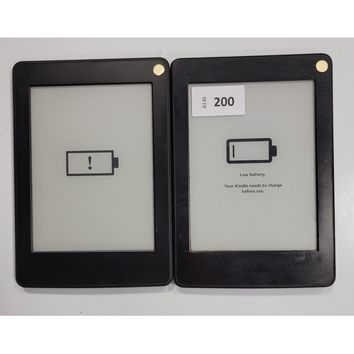 TWO AMAZON KINDLE PAPERWHITE 3 E-READERS
serial numbers G090 G105 7123 00TA and G090 G105 6062 09D6 (2)
Note: Peeling and scratches to one
Note: It is the buyer's responsibility to make all necessary checks prior to bidding to establish if the device is blacklisted/ blocked/ reported lost. Any checks made by Mulberry Bank Auctions will be detailed in the description. Please Note - No refunds will be given if a unit is sold and is subsequently discovered to be blacklisted or blocked etc.