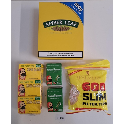 10 X 50G POUCHES OF AMBER LEAF ORIGINAL TOBACCO with five packs of Zig-Zag  filter papers and 600 Pal