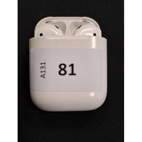 PAIR OF APPLE AIRPODS 
in Lightning charging case
Note: model number worn