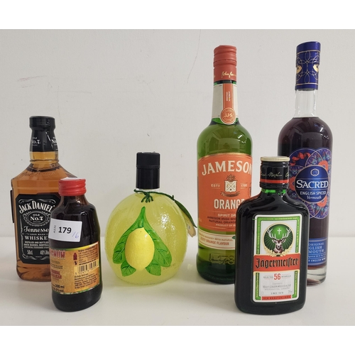 179 - SELECTION OF SPIRITS AND LIQUEURS
comprising Jameson Orange Spirit drink (700ml, 30%), Sacred Englis... 