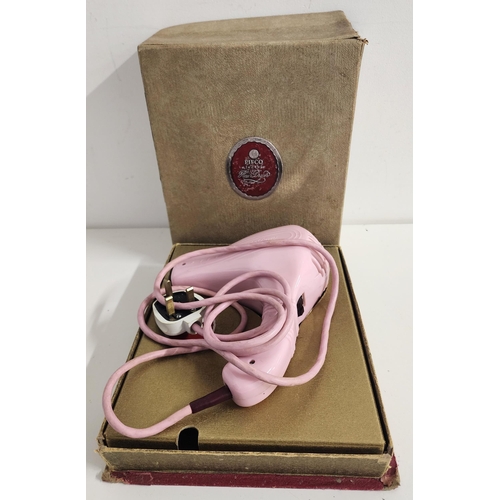 306 - VINTAGE PIFCO HAIR DRYER
with a pink Bakelite body, boxed