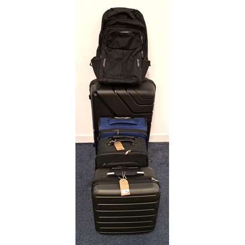 23 - SELECTION OF FOUR SUITCASES AND ONE RUCKSACK
including Samsonite, American Tourister, 1st Class
Note... 