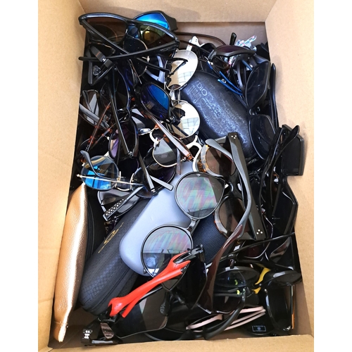28 - ONE BOX OF BRANDED AND UNBRANDED SUNGLASSES
Note: some may have prescription lenses