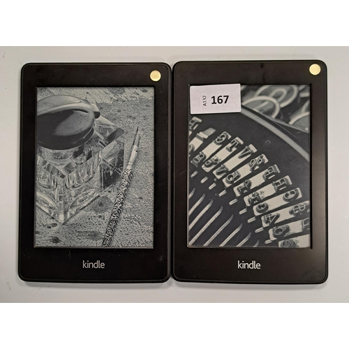 TWO AMAZON KINDLE PAPERWHITE 2 E-READERS
serial numbers 90D4 2201 3524 11NL and 9017 2201 4475 021N (2)
Note: It is the buyer's responsibility to make all necessary checks prior to bidding to establish if the device is blacklisted/ blocked/ reported lost. Any checks made by Mulberry Bank Auctions will be detailed in the description. Please Note - No refunds will be given if a unit is sold and is subsequently discovered to be blacklisted or blocked etc.