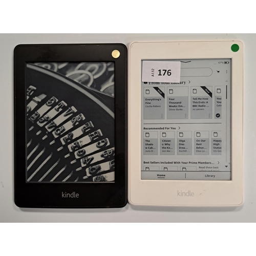 TWO AMAZON KINDLE PAPERWHITE E-READERS
comprising a Paperwhite 3 serial number G090 KB03 7346 0ARH and a Paperwhite 1 serial number B024 1502 2467 06RJ (2)
Note: It is the buyer's responsibility to make all necessary checks prior to bidding to establish if the device is blacklisted/ blocked/ reported lost. Any checks made by Mulberry Bank Auctions will be detailed in the description. Please Note - No refunds will be given if a unit is sold and is subsequently discovered to be blacklisted or blocked etc.