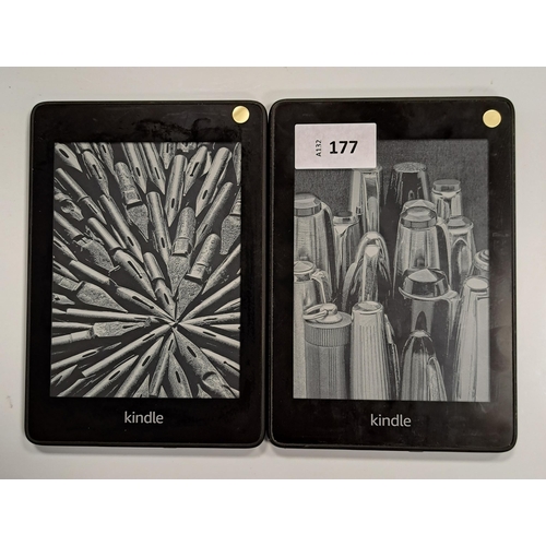 TWO AMAZON KINDLE PAPERWHITE 4 E-READERS
serial numbers G000 PP10 8446 09UR and G000 PP12 9216 0BKP (2)
Note: It is the buyer's responsibility to make all necessary checks prior to bidding to establish if the device is blacklisted/ blocked/ reported lost. Any checks made by Mulberry Bank Auctions will be detailed in the description. Please Note - No refunds will be given if a unit is sold and is subsequently discovered to be blacklisted or blocked etc.