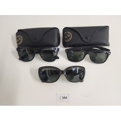 THREE PAIRS OF RAY-BAN SUNGLASSES
two pairs in cases