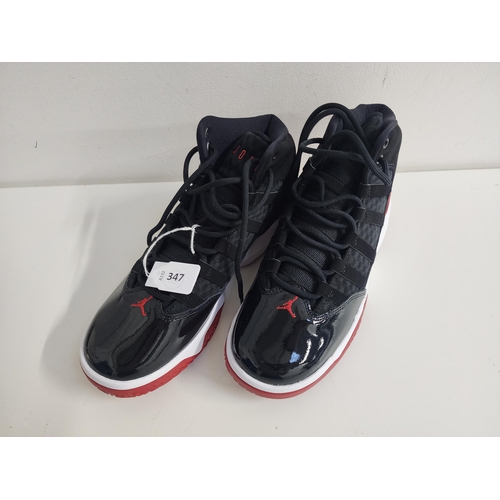 347 - PAIR OF JORDAN MAX AURA BRED (GS) TRAINERS
size UK 5.5 
Note: appear new without tags