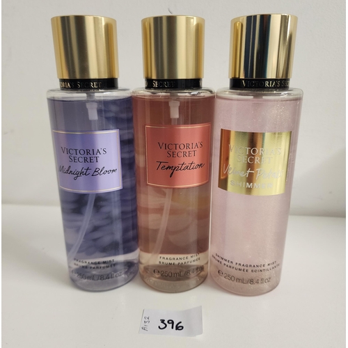 396 - SELECTION OF VICTORIA SECRET FRANGRANCE MISTS
comprising Midnight Bloom, Temptation and Velvet Petal... 