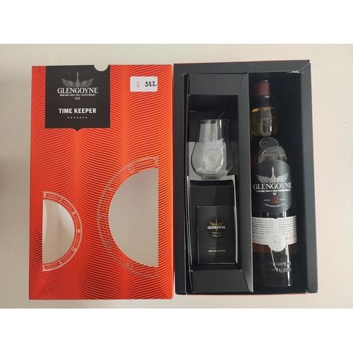 382 - BOXED GLENGOYNE TIMEKEEPER SINGLE MALT WHISKY GIFT SET
(43%, 700ml), with glass
Note: you must be ov... 