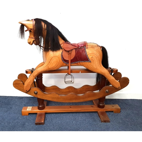 368 - 20th CENTURY WOODEN ROCKING HORSE
with a makers plaque, 'Ian Armstrong Rocking Horse Maker And Resto... 