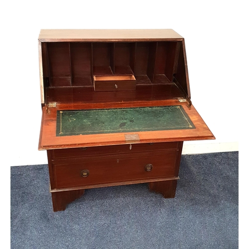 468 - EDWARDIAN MAHOGANY AND INLAID BUREAU
the fall flap opening to reveal an inset leather and fitted int... 