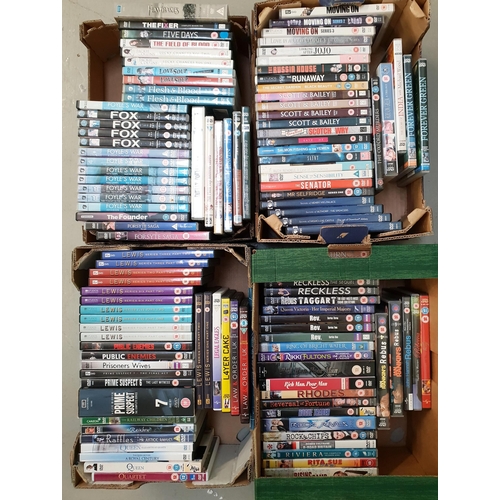 LARGE SELECTION OF DVDs
including Lewis, Rebus, Fox, Foyles War, Scott and Bailey and many others, approximately 118