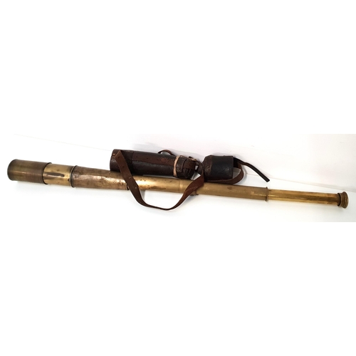 335 - J.H. DALLMEYER THREE DRAW TELESCOPE
marked 'TEL.SIG (MkIV)' also 'G.S. London 1917 No.20812', with t... 