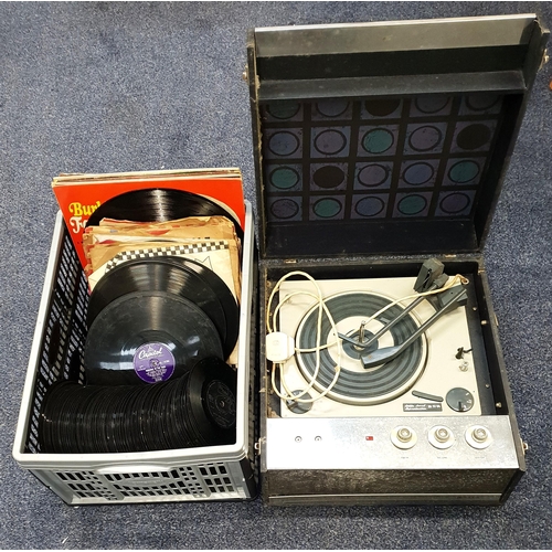 358 - BSR BERMUDA CASED RECORD PLAYER
together with a selection of LPs, 78s and 45s, many loose without sl... 