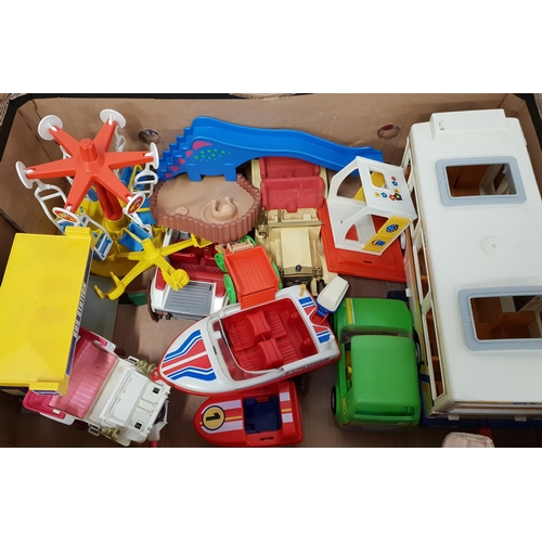 377 - VERY LARGE SELECTION OF PLAYMOBIL
including a Victorian grand mansion with figures and furniture, zo... 