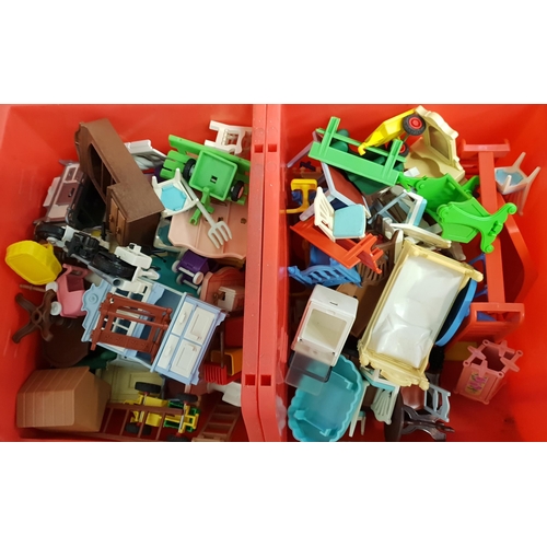 377 - VERY LARGE SELECTION OF PLAYMOBIL
including a Victorian grand mansion with figures and furniture, zo... 