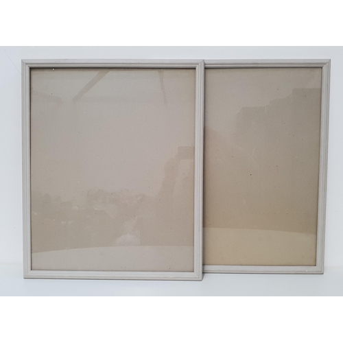 420 - PAIR OF GREY PAINTED PICTURE FRAMES
with glass, 51.5cm x 42cm (2)