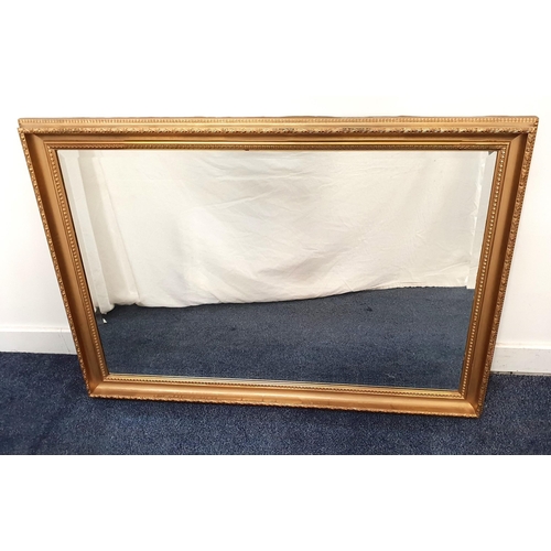 449 - LARGE RECTANGULAR WALL MIRROR
in a gilt frame with a bevelled plate, 72cm x 102.5cm