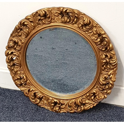 455 - CIRCULAR WALL MIRROR
in a gilt frame with a bevelled plate, 45.5cm diameter