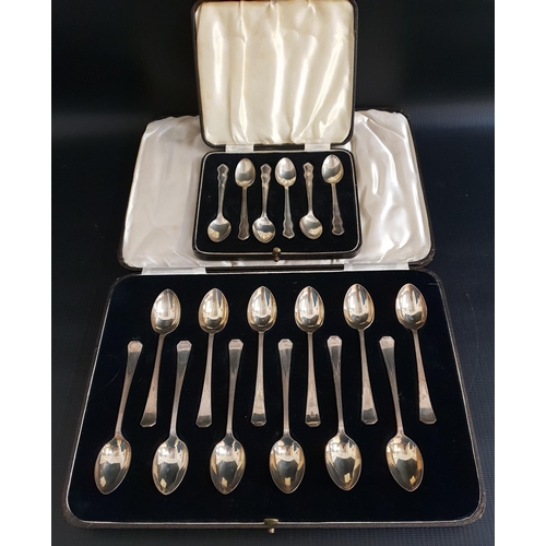 183 - CASED SET OF TWELVE GEORGE V SILVER TEA SPOONS
Sheffield 1934 by Harrison Brothers and Howson; toget... 