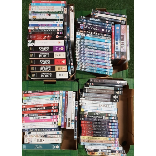 LARGE SELECTION OF DVDs
including Law and Order UK, Last Tangi In Halifax, Poirot, Family At War and many others, approximately 98