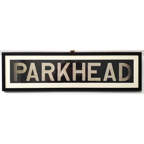 327 - ORIGINAL GLASGOW CORPORATION LINEN TRAM DESTINATION BLIND - PARKHEAD
circa 1940s from the older Stan... 