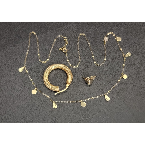 158 - SELECTION OF GOLD JEWELLERY
comprising an eighteen carat gold necklace with circular and stone set p... 