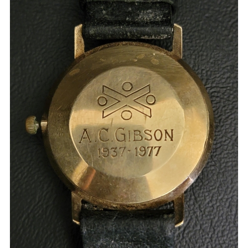 134 - GENTLEMAN'S NINE CARAT GOLD CASED ROTARY AUTOMATIC WRISTWATCH
1970s, the dial with baton five minute... 