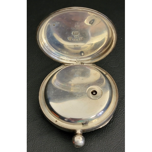 141 - VICTOIAN SILVER CASED POCKETWATCH
by James King Glasgow, the white enamel dial with Roman numerals a... 