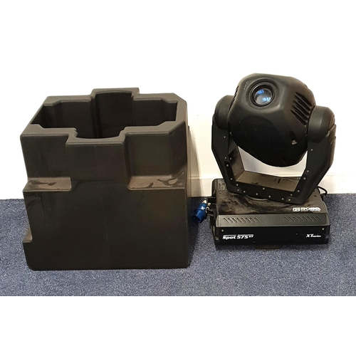 ROBE SPOT 575XT AUTOMATIC SPOTLIGHT
with a 4 digit LED display, pan/tilt resolution, movement control, two colour wheels and a padded cover, 67cm x 45cm 36cm