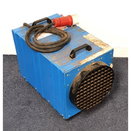 ANDREW SYKES PORTABLE ELECTRIC HEATER
model DE65 with three speed fan, on a wheeled base, 41cm x 35.5cm x 56cm