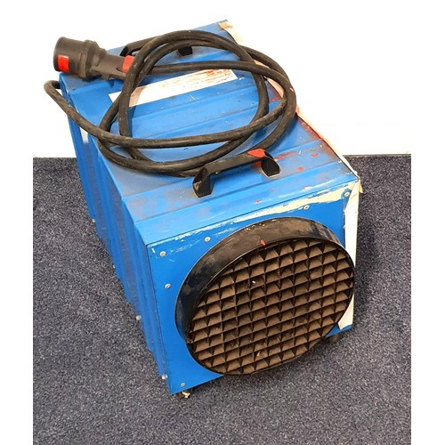 ANDREW SYKES PORTABLE ELECTRIC HEATER
model DE65 with three speed fan, on a wheeled base, 41cm x 35.5cm 56cm