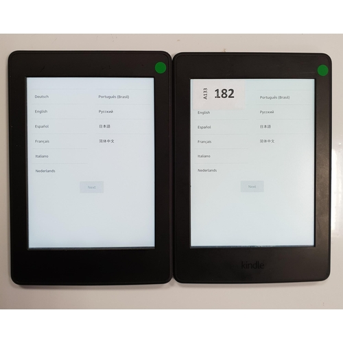 TWO AMAZON KINDLE PAPERWHITE 3 E-READERS
serial numbers G090 G105 6432 03CH and G090 G105 7276 0DM1 (2)
Note: It is the buyer's responsibility to make all necessary checks prior to bidding to establish if the device is blacklisted/ blocked/ reported lost. Any checks made by Mulberry Bank Auctions will be detailed in the description. Please Note - No refunds will be given if a unit is sold and is subsequently discovered to be blacklisted or blocked etc.