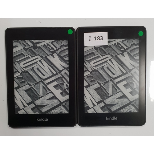 TWO AMAZON KINDLE PAPERWHITE 4 E-READERS
serial numbers G000 PP13 0192 0NSB and G000 T611 9026 0NRK (2)
Note: some peeling to one
Note: It is the buyer's responsibility to make all necessary checks prior to bidding to establish if the device is blacklisted/ blocked/ reported lost. Any checks made by Mulberry Bank Auctions will be detailed in the description. Please Note - No refunds will be given if a unit is sold and is subsequently discovered to be blacklisted or blocked etc.