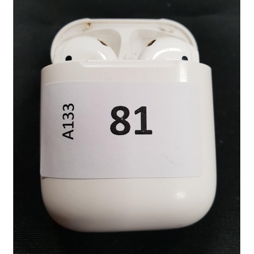 PAIR OF APPLE AIRPODS
in Lightning charging case
Note: earbud model numbers not visible