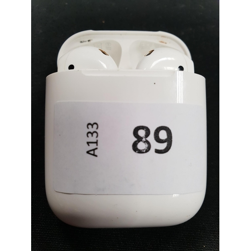 89 - PAIR OF APPLE AIRPODS 2ND GENERATION
in Lightning charging case