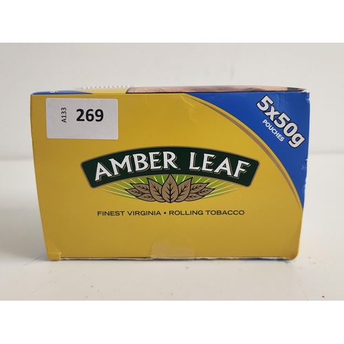 5 X 50G POUCHES OF AMBER LEAF TOBACCO
Note: You must be over 18 years of age to bid on this lot.