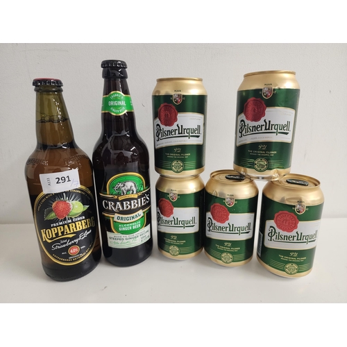 SELECTION OF BEER AND CIDER
comprising Kopparberg Strawberry & Lime (500ml, 4%), Crabbie's Original Alcoholic Ginger Beer (500ml, 4%) and five Pilsner Urquell (330ml, 4.4% each)
Note: You must be over the age of 18 to bid on this lot.