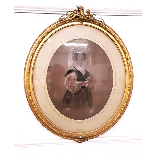 233 - BRITISH SCHOOL
Victorian portrait of a lady, pastel in an oval giltwood frame, 48cm x 40cm