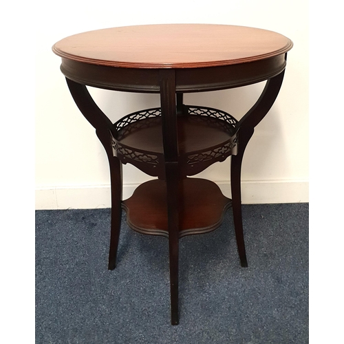 258 - TEAK OCCASIONAL TABLE
the circular top with a broad frieze above a circular undertier with a pierced... 