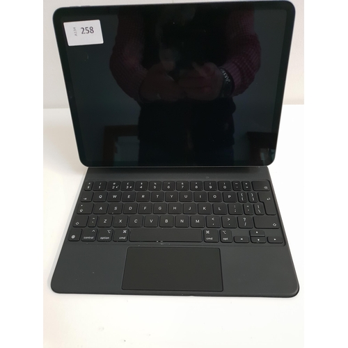 APPLE IPAD PRO 11 INCH - A1980 - WIFI 
serial number DMPYW1D8KD6L. Apple account locked. With Apple keypad case
Note: It is the buyer's responsibility to make all necessary checks prior to bidding to establish if the device is blacklisted/ blocked/ reported lost. Any checks made by Mulberry Bank Auctions will be detailed in the description. Please Note - No refunds will be given if a unit is sold and is subsequently discovered to be blacklisted or blocked etc.