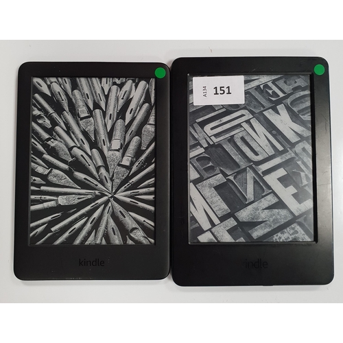TWO AMAZON KINDLE E-READERS
comprising a Basic serial number 90C6 0706 5313 08EJ and a Basic 3 serial number G091 0L04 9407 09MN (2)
Note: sticker residue to back of Basic 3 
Note: It is the buyer's responsibility to make all necessary checks prior to bidding to establish if the device is blacklisted/ blocked/ reported lost. Any checks made by Mulberry Bank Auctions will be detailed in the description. Please Note - No refunds will be given if a unit is sold and is subsequently discovered to be blacklisted or blocked etc.
