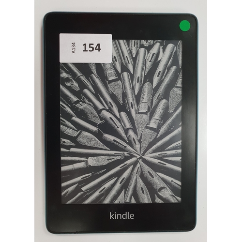 154 - AMAZON KINDLE PAPERWHITE 4 TWILIGHT BLUE E-READER
serial number G001 6T03 0166 0BTW
Note: It is the ... 